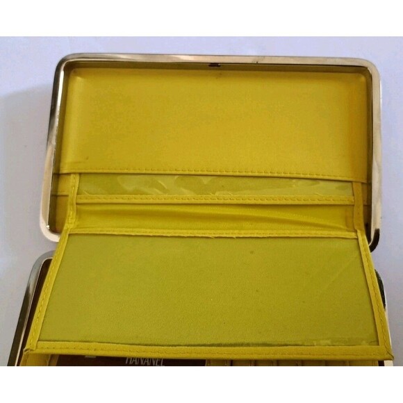 Hananel Wallet Clutch Rhinestone Cross Tan Croc Print Check Book Cover Snap New - Picture 8 of 10